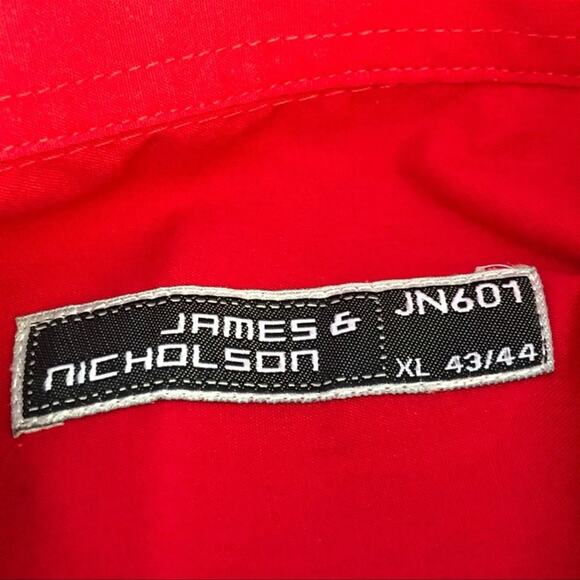 James & Nicholson Short Sleeve Red Button-Up Dress Shirt Size XL NWOT - Picture 8 of 9